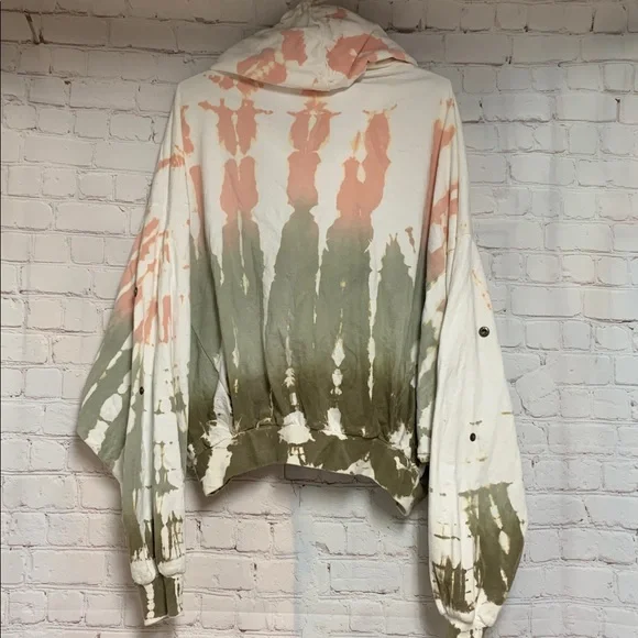 Young Fabulous & Broke Raissa Peach and Cream Tie-Dye Hoodie Size M L - Picture 7 of 9
